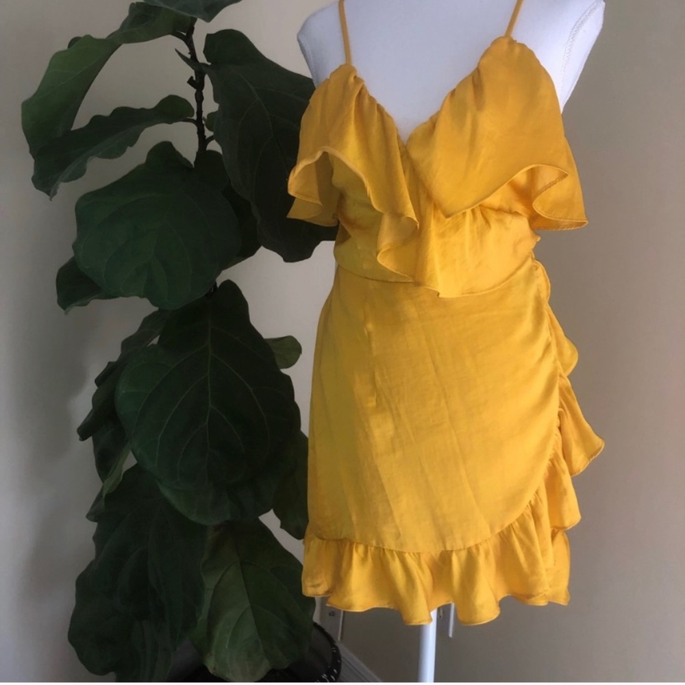 Mustard Gold Wrap Dress